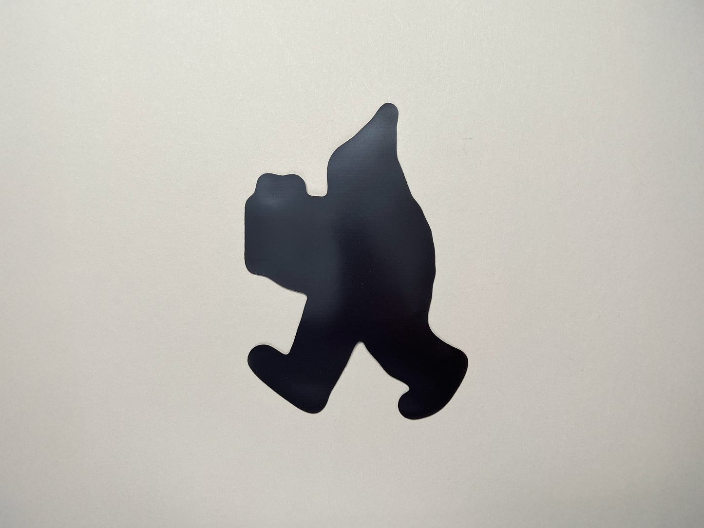 Back of die-cut sasquatch magnet – strong flexible magnetic backing for funny bigfoot fridge magnet, perfect for quirky birthday gifts and cryptid-themed decor.