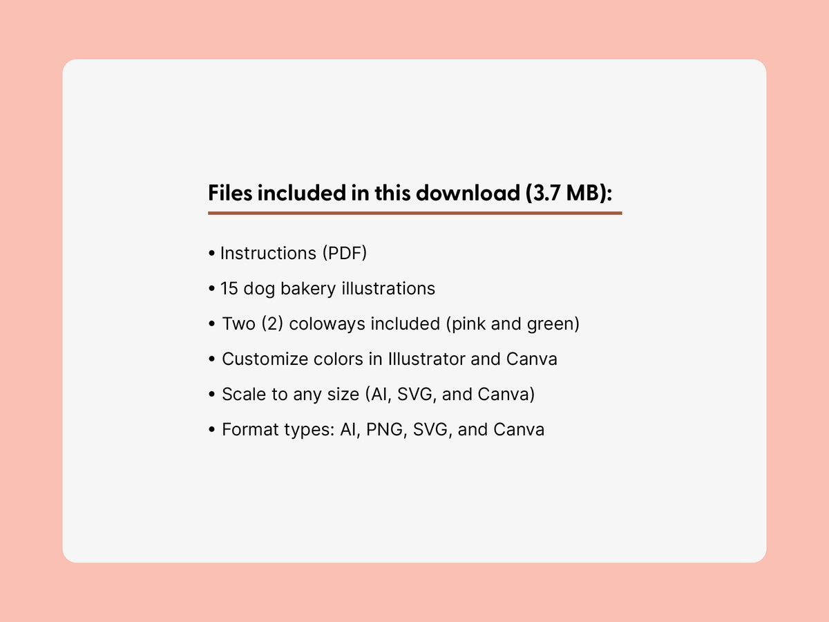 Dog Bakery Illustration Collection | Two Colorways
