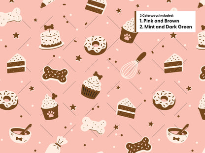 Dog Bakery Seamless Pattern | Dog Treat Packaging Digital Design