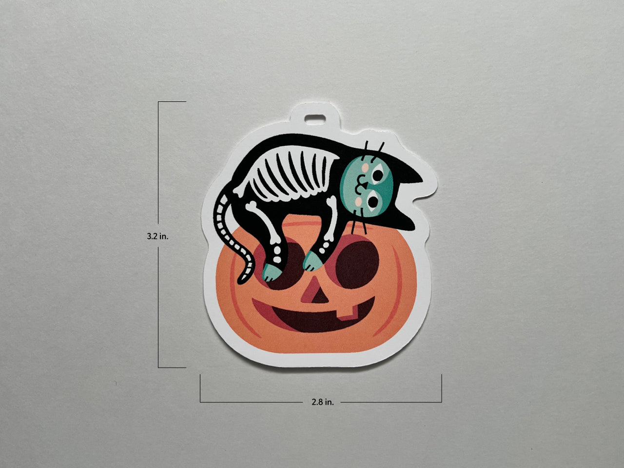 Halloween gift tags are approximately 2.8 inches wide by 3.2 inches tall.