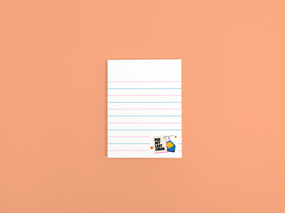 Per My Last Email mini lined notepad with 50 tear-off sheets, 3x4 funny office stationery for coworkers on a peach background.
