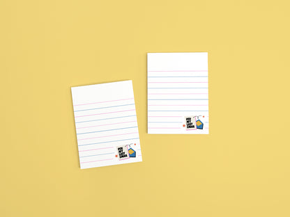 Two "Per My Last Email" 3x4 mini lined notepads with 50 tear-off sheets on a yellow background, funny office stationery for coworkers.