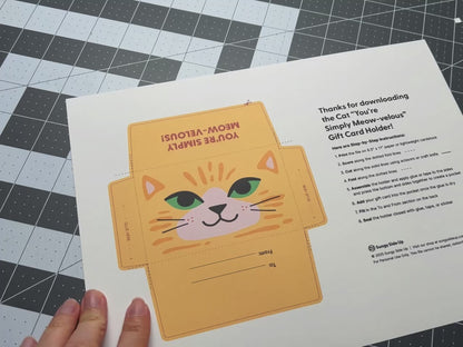 Printable Cat Gift Card Holder – DIY Envelope [Printable]
