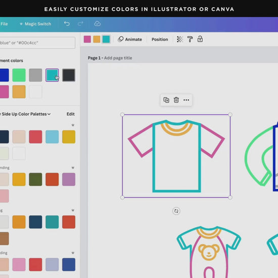 Easily customize colors in of this icon pack in Illustrator or Canva
