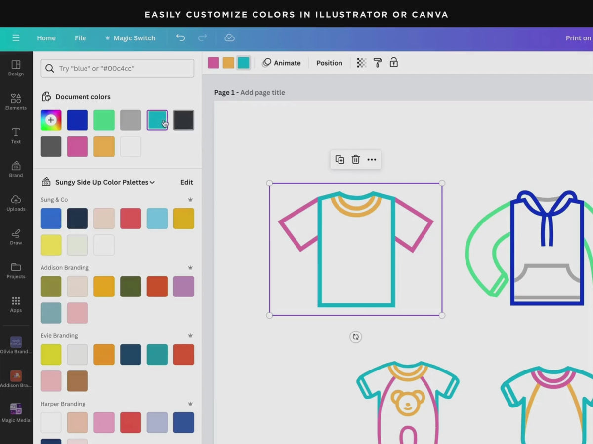 Easily customize colors in of this icon pack in Illustrator or Canva