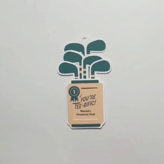 Video showing how this golf-themed gift tag for Father's Day works.