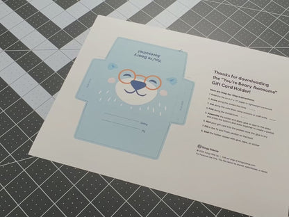Cute DIY Bear Gift Card Holder [Printable]