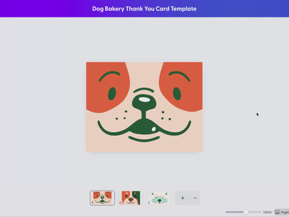 Dog Bakery Thank You Card Template | Editable Packaging Inserts