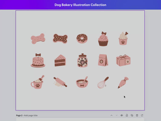 Dog Bakery Illustration Collection | Two Colorways