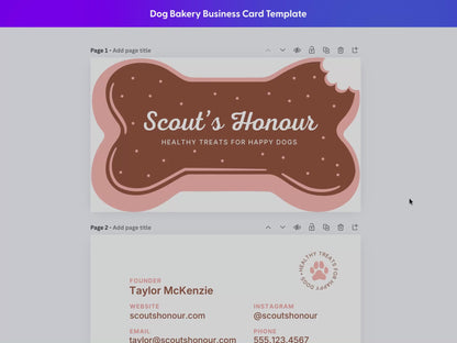 Dog Bakery Business Card Template