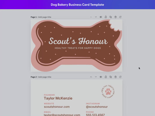 Dog Bakery Business Card Template
