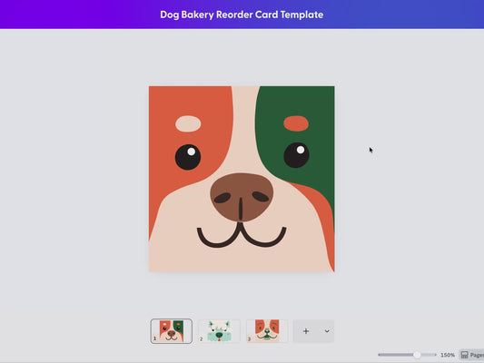 Dog Bakery Reorder Card Template | Editable 3.5" Square Thank You Insert