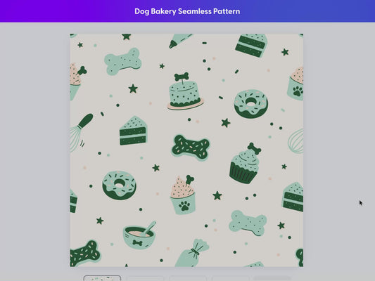 Dog Bakery Seamless Pattern | Dog Treat Packaging Digital Design