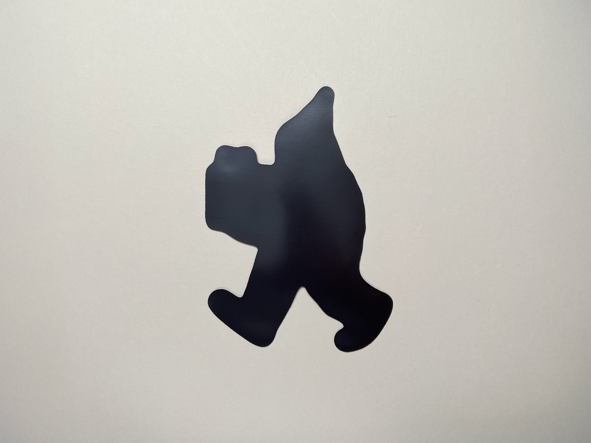 Back of die-cut sasquatch magnet – strong flexible magnetic backing for funny bigfoot fridge magnet, perfect for quirky birthday gifts and cryptid-themed decor.